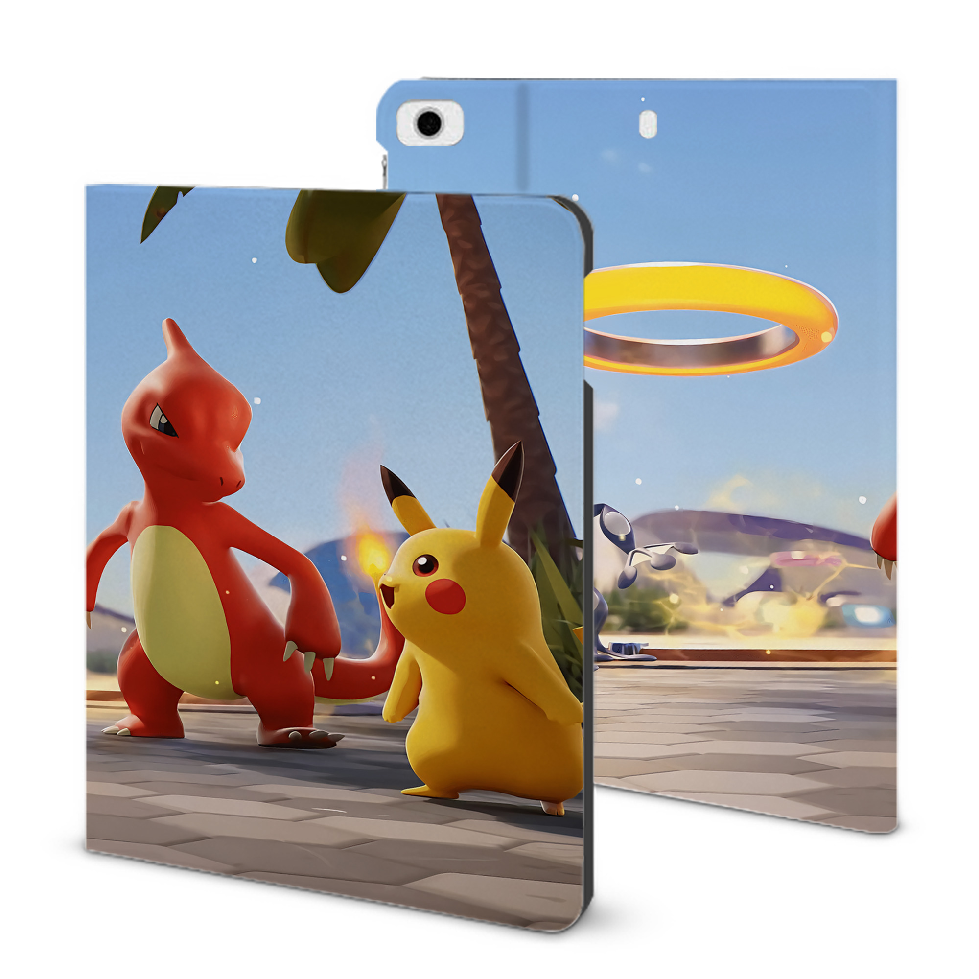 （画像用） ポケットモンスター Pokémon IPad ケース ブック型 PUレザー TPU 耐衝撃 軽量 薄型 ペン収納なし 全面保護 IPad 各モデル対応